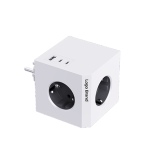 เต้ารับไฟฟ้าแบบพกพา KC CE Certified รุ่น Cube พร้อมเต้ารับ 3 ช่อง AC 16A มาตรฐาน EU สำหรับเกาหลี 1 ช่อง USB-A 2 ช่อง Type-C - Product Image 1