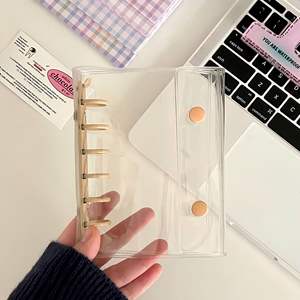 Estuche blando de PVC transparente A7 con hebilla doble, Clip de Color, Estilo espiral, libro de tarjetas <span class=keywords><strong>Goo</strong></span> de hojas sueltas, libro de almacenamiento de pegatinas - Product Image 6