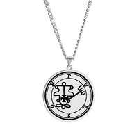 Collier pendentif en acier inoxydable, couleur roi Asmoday Sigil, origine démon, sceau moindre clé de salomon Goetia amulette Talisman