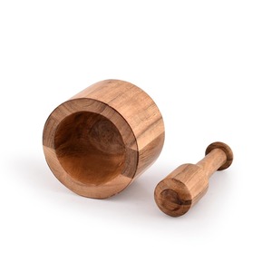Mortero y Pilón de Madera de Mango para Guacamole, Hierbas, Especias, Ajo, Triturador, Machacador, Picador, Utensilio de <span class=keywords><strong>Cocina</strong></span> - Product Image 5