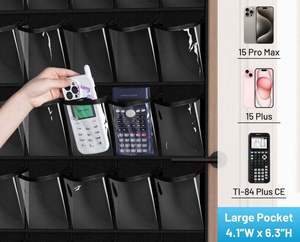 Organizador Colgante Plegable de Tela No Tejida con 36 Bolsillos Transparentes para Teléfonos y Calculadoras, Herramienta de Gestión para Aulas, Escuelas y Oficinas - Product Image 2