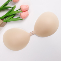 Soutien-gorge adhésif invisible sans bretelles en silicone imperméable à effet push-up instantané et bonnets profonds pour maillots de bain