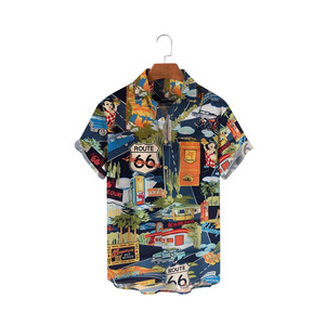 Camisas Hawaianas de Seda 100% para <span class=keywords><strong>Hombre</strong></span>, a Rayas, para Vacaciones de Verano en la Playa, Estilo Vintage con Mapa Náutico de Barco Pirata, Tallas Grandes - Product Image 6