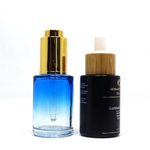 In Stock Dark Green/ Amber/ Frosted/ <b>Clear</b> Skincare 30ml 40ml 50ml Glass Serum Dropper Oil Bottle - Product Image 2