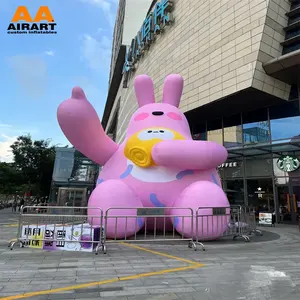 Globo inflable de dibujos animados para publicidad, globo de panda de gran tamaño, 5m/16 pies de altura