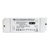 Fabricante profesional CE UKCA Pwm Salida 5 en 1 0-1/10V Voltaje constante 30W Regulable 12V Controlador LED