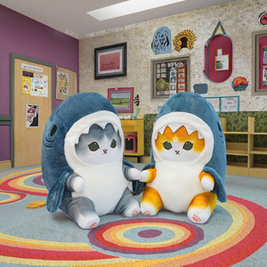 Juguetes de Gato de Peluche Kawaii, Adorables Muñecos de Gato con Ropa de Tiburón, Pequeños Peluches de Tiburón, Almohadas Suaves, Animales de Peluche - Product Image 3