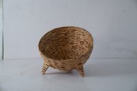 Nid en paille naturelle tissé à la main, maison pour animaux de compagnie, lit chaud pour chat en hiver, griffoir pour chat, nid pour chien avec coussin moelleux
