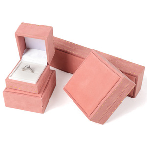 Factory Customized Logo Accepted Luxury High-end Liner Square Velvet Jewelry Box for <b>Rings</b> Pendants Earrings Bracelets Necklaces - Product Image 4
