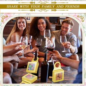 Boîte cadeau pour vin en papier kraft, petite boîte à biscuits avec fenêtre - Product Image 4