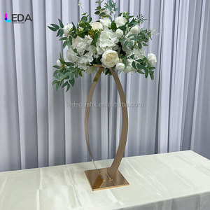LEDAGG Luxury Gold Metal Flower <b>Stand</b> Wedding Centerpiece Tall <b>Vase</b> Decorative Table Arrangement - Product Image 3