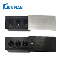 Interruptor de Pared Eléctrico con Control Remoto de Aleación de Aluminio, Enchufe Oculto Montado en Escritorio, Enchufe Deslizante de Datos y Energía para Mesa