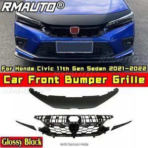 ชุดแต่งกระจังหน้ารถยนต์สีดำเงา สไตล์ Si สำหรับ Honda Civic รุ่นที่ 11 ซีดาน ปี 2021-2022 อุปกรณ์ตกแต่งรถยนต์ - Product Image 2