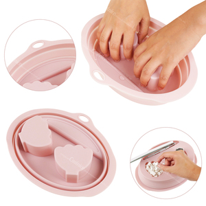 Cuenco de silicona para remojar manos, para manicura y arte de uñas, con doble spa para manos, suavizante de cutículas, eliminación de piel muerta y cuidado de manos - Product Image 1