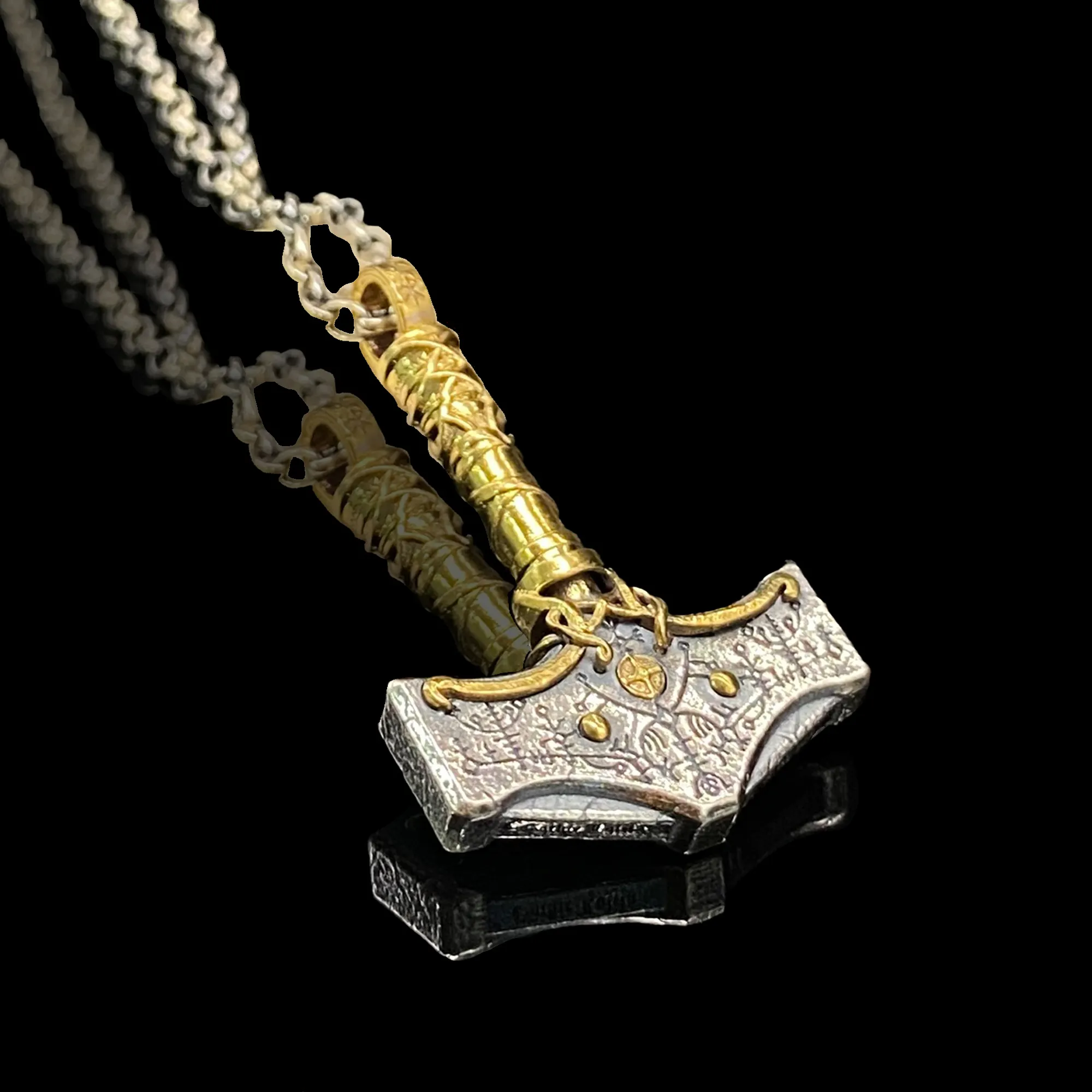 925 Sterling Silver Viking Thor's Hammer Pendant Hammer Rune Necklace Trendy Men's Jewelry Anniversary Gift