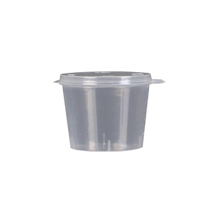 Disposable Sauce Cups Round <b>Plastic</b> Airtight <b>Containers</b> With <b>Lids</b> For Condiments And Pudding Food Grade 0.43mm Thickness - Product Image 3
