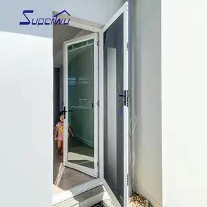 Wholesale Modern style Narrow Frame Casement Thermal Break Aluminium Double Tempered Glass Interior French door with louver