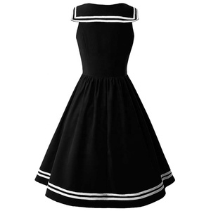 Robe bleu marine pour femmes, robe d'école élégante et douce pour filles - Product Image 6