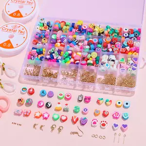 Colorful Cuore Misto Animali Polymer Clay Perle Kit Con Chiusura Kit Per Il Fai Da Te Braccialetto di Monili Che Fanno Kit