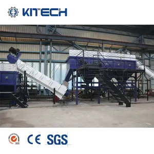 Kitech 800 kg/h sacos tecidos PP sacos enormes filme PE LLDPE LDPE Linha de lavagem de reciclagem de controle totalmente automático