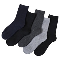 7110 Chaussettes en molleton pour hommes, mi-mollet, doublées de polaire, épaisses, résistantes au froid, chaudes, longues, pour l'automne et l'hiver