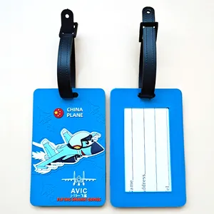 Custom 3D Naam Logo Zachte PVC Rubber Reizen Kleding Tag Sticker Reizen Accessoires Waterdichte Lederen Bagage Tag