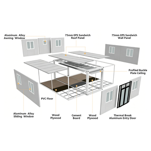 Casa Contenedor Plegable <span class=keywords><strong>de</strong></span> Lujo a Bajo Costo, Casa Contenedor Expandible <span class=keywords><strong>de</strong></span> 40 pies <span class=keywords><strong>de</strong></span> Lujo para Estados Unidos - Product Image 2