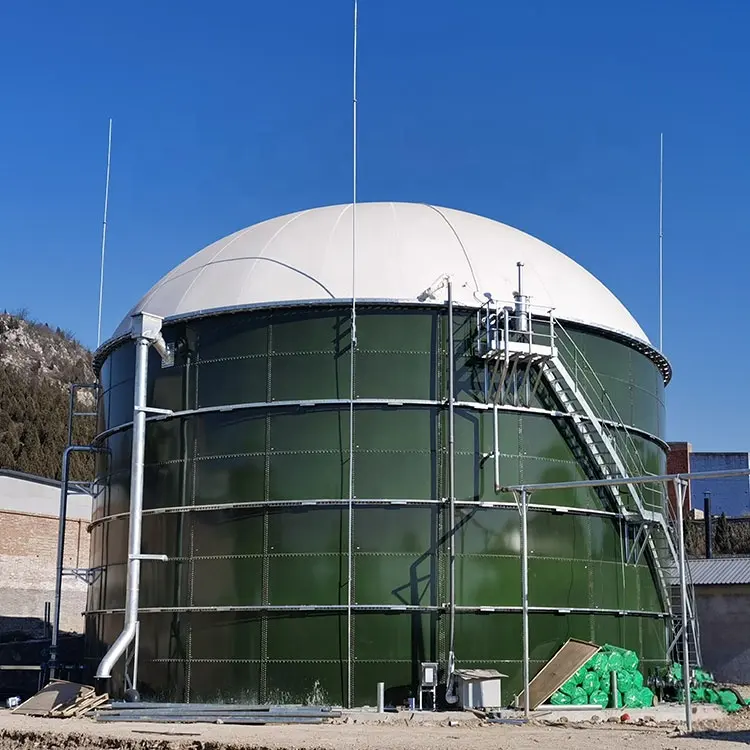 Biogas Storage Tank Equipped With Double Membrane Roof Balloon