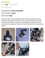 360-Grad-Drehbare Aluminium-Legierung Fahrrad- und Motorrad-Lenkerhalterung für GoPro Hero 13 12 11 10 Dji Osmo Insta360 X5