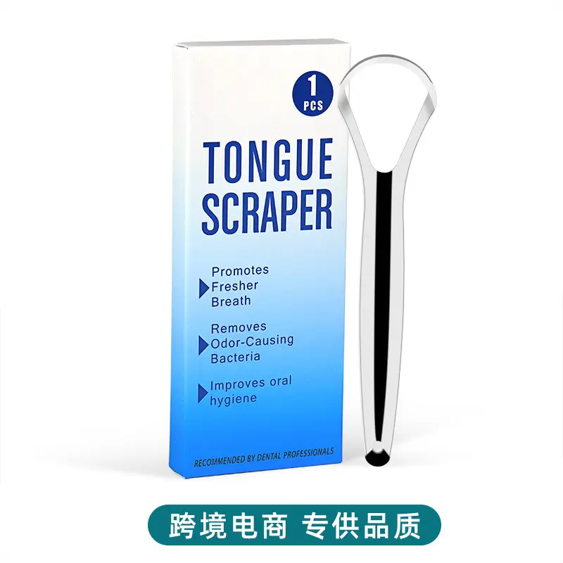 Custom Stainless Steel Tongue Scraper Set 2 Pack Reduce Bad Breath Oral Hygiene Teeth Care Tongue Cleaner for Adults
