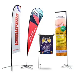 Advertising Custom Flying Banners Teardrop Feather Beach Flags outdoor Stands Logo Printing Polyester Pole