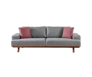 Sofa Set Wood Fabric istanbul living room furniture new sectional economic 3 seater Couch loveseat armchair (ider VENEDiK)