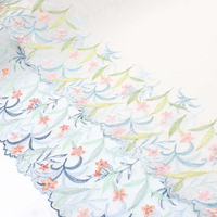 Fond de mailles en fil de polyester à haute élasticité, 41cm, couleur bilatéral, accessoires en dentelle brodée, garniture, dentelle