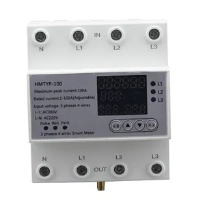 HMONOFF Tuya 3 fasi Din Rail WIFI Smart Energy Meter Timer consumo energetico Moni22tor kWh wattmetro 3*230V/380V 50/60Hz