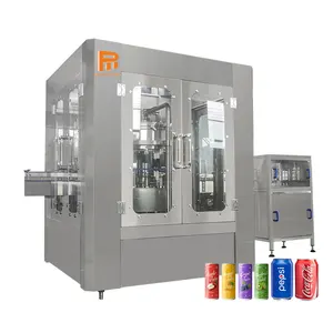 Machine de remplissage automatique 2-en-1 pour boissons gazeuses CSD à eau gazeuse en aluminium