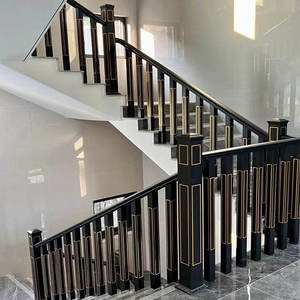 Pasamanos de Aluminio para Interiores, Montado en Pared, Diseño Moderno y de Lujo, Garantía de 3 Años, Solución Completa para el Hogar - Product Image 1
