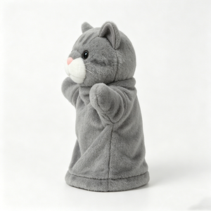 Marioneta de Mano de Gato de Peluche Gris, Juguete de Peluche Suave para Niños de 3 Años en Adelante, Unisex - Product Image 5