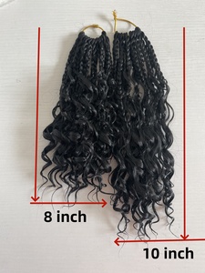 Extensões de Cabelo Sintético <span class=keywords><strong>Box</strong></span> <span class=keywords><strong>Braids</strong></span> Curto de 8 e 10 Polegadas, <span class=keywords><strong>Box</strong></span> <span class=keywords><strong>Braids</strong></span> Boho Pré-Enroladas para Crianças e Mulheres - Product Image 4