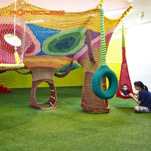 ROPECUBE彩虹绳网编织游乐设备无动力攀爬游乐园大型组合彩虹树