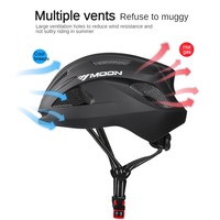 Casque de vélo MOON YM08, nouveau design unisexe, protection de sécurité pour la conduite sur route, avec feu arrière USB, matériau PC+EPS