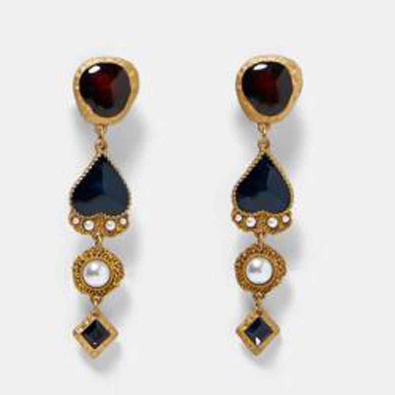 green emerald velvet dress Looking At You Gold Chandelier Earrings – Shop the Mint main image 1