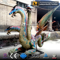 Robot de décoration de parc extérieur My Dino AW017, dragon animatronique à trois têtes, à vendre
