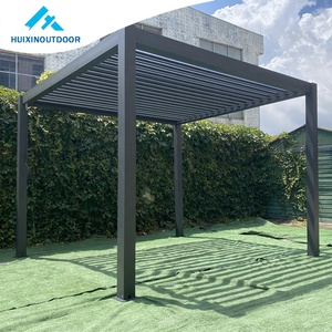 Pavillon de terrasse amovible en alliage d'aluminium Skypoly avec toit incliné solide, style vintage, rayé, imperméable pour balcon - Product Image 4