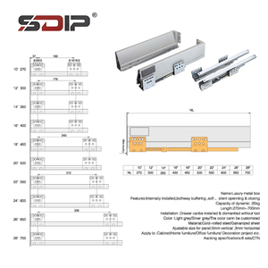 Cajón de Mueble de Cocina de Alta Calidad, Totalmente Extensible, con <span class=keywords><strong>Cierre</strong></span> <span class=keywords><strong>Suave</strong></span>, Deslizante, de Metal - Product Image 4