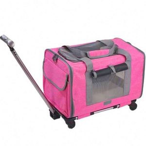 Meilleures fournitures : Sac de transport pliable et respirant pour animaux de compagnie, grande capacité, avec roulettes détachables, idéal pour les voyages - Product Image 1