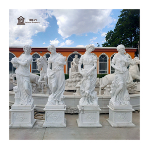 Vida tamanho estátua arte pedra jardim mármore exterior escultura quatro temporadas escultura - Product Image 2