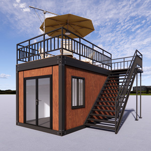 Casa Container Prefabbricata da 20 Piedi, Aspetto Simil-Legno, Pannello Sandwich in Acciaio Durevole, Ufficio/Negozio/Hotel Smontabile, Facile da Spedire - Product Image 4