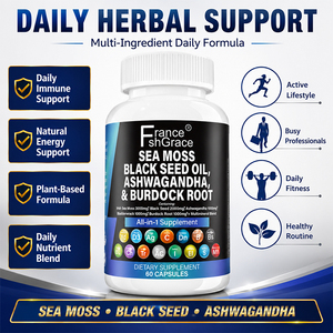 Premium Shecome Sea Moss Extract Capsules Black <b>Seed</b> Oil Ashwagandha Improve the Immune System Dietary Sea Moss Capsules - Product Image 1