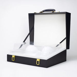 Premium Custom Black MDF Leather Briefcase Luxury Portable Essential Oil <strong>Tool</strong> Clothing Perfume <strong>Wooden</strong> <strong>Box</strong> Handmade for Cosmetic - Product Image 2