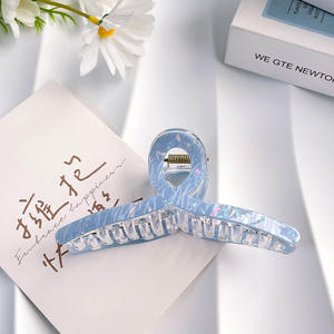 Zarif 11cm kore tarzı büyük saç pençe klip kadınlar için leopar köpekbalığı tasarım reçine akrilik saç aksesuarları tatlı PC malzeme - Product Image 5